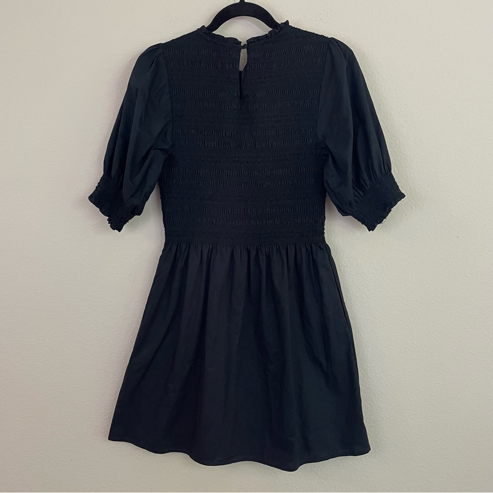 Hill House Black Smocked The Vivi Nap Mini Dress Size Small - Picture 7 of 10